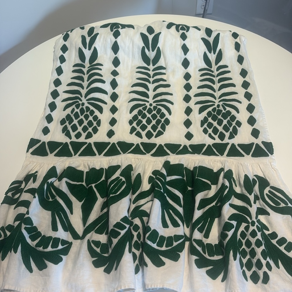 Farm Rio for Anthropologie Sleeveless Leaf Embroidered Patchwork Midi Dress - Picture 9 of 15